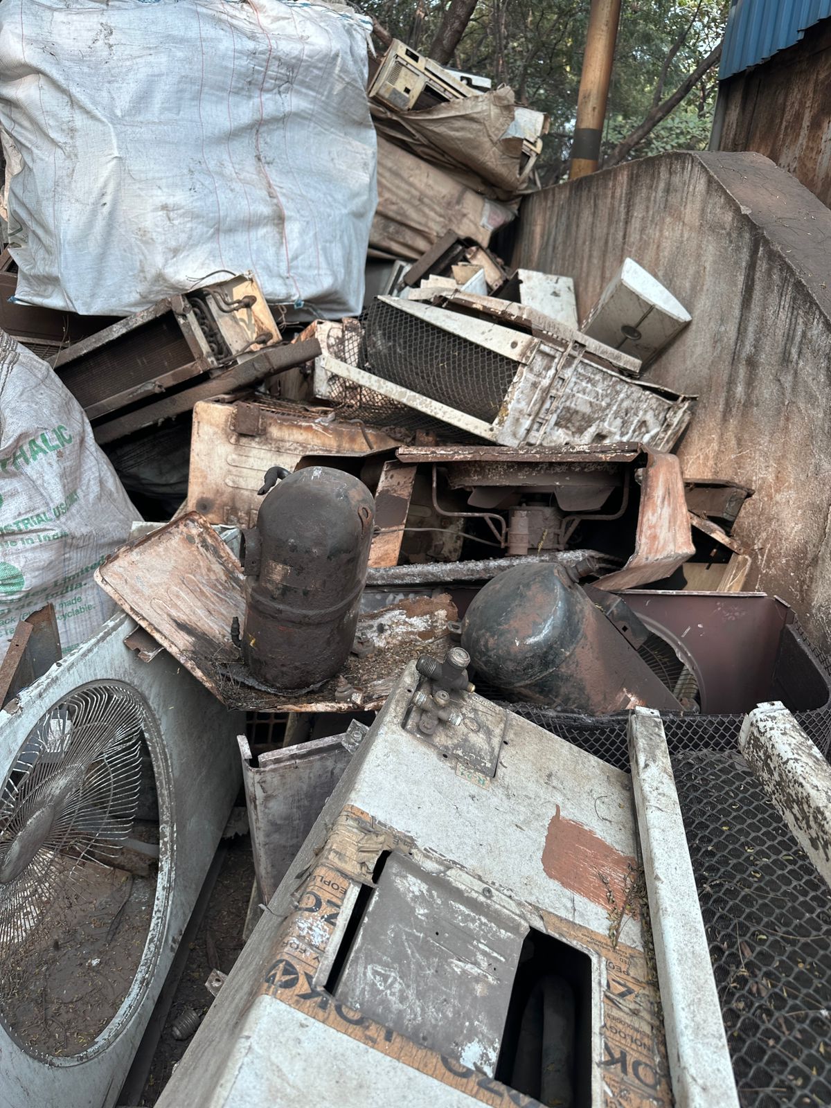 Team collecting iron scrap at factory in Karnataka